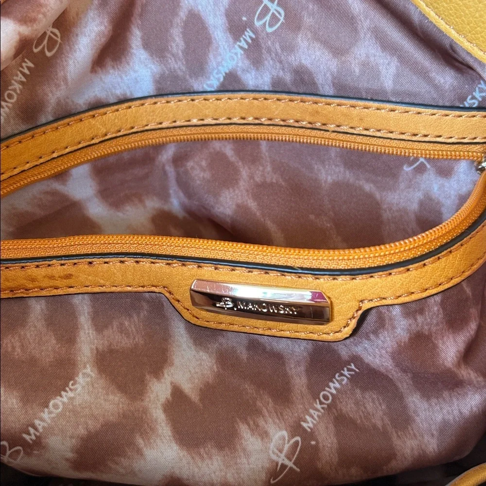 B. Makowsky Orange Hobo Bag